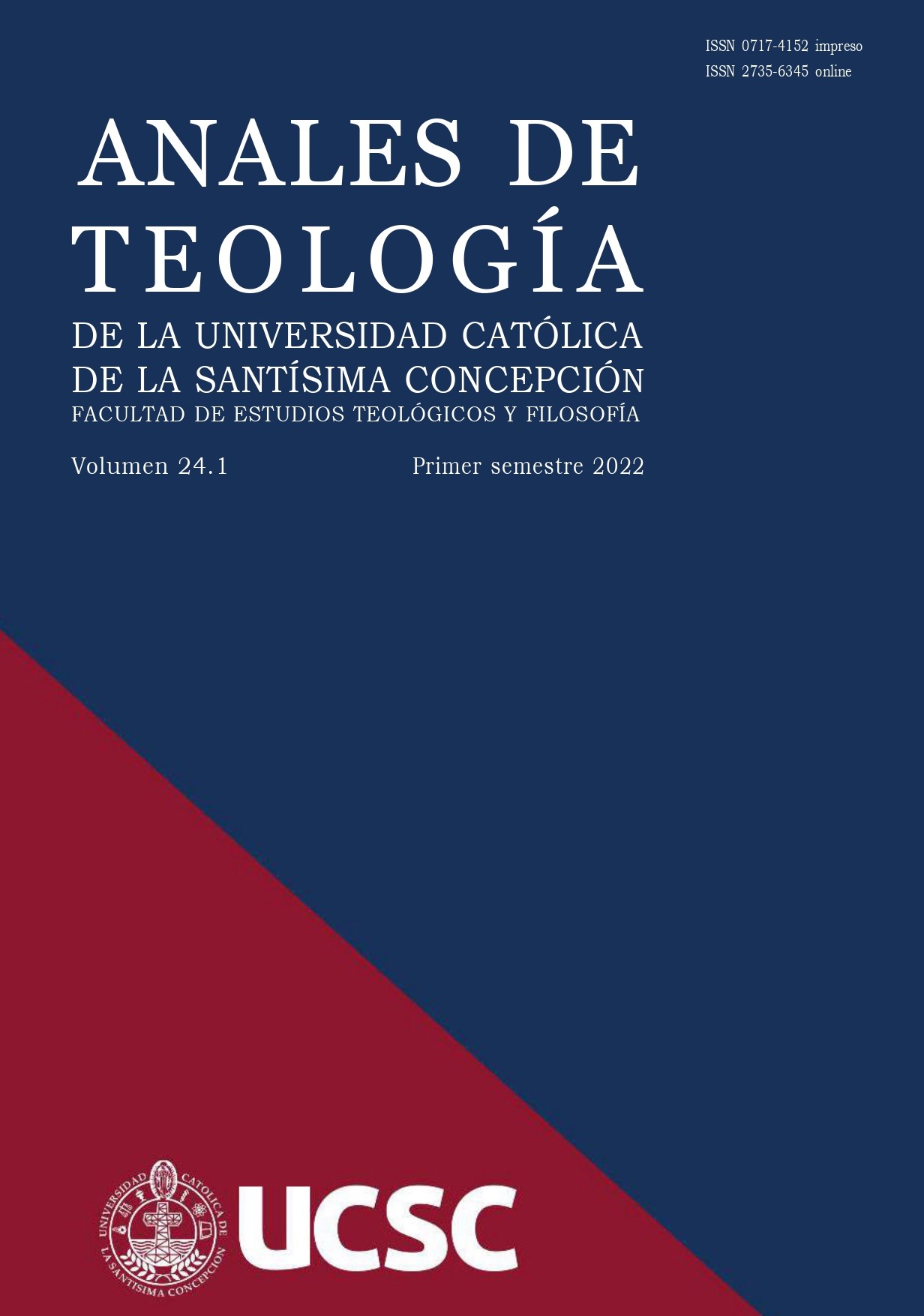 					View Vol. 24 No. 1 (2022): Anales de Teología | Enero - Junio 2022
				