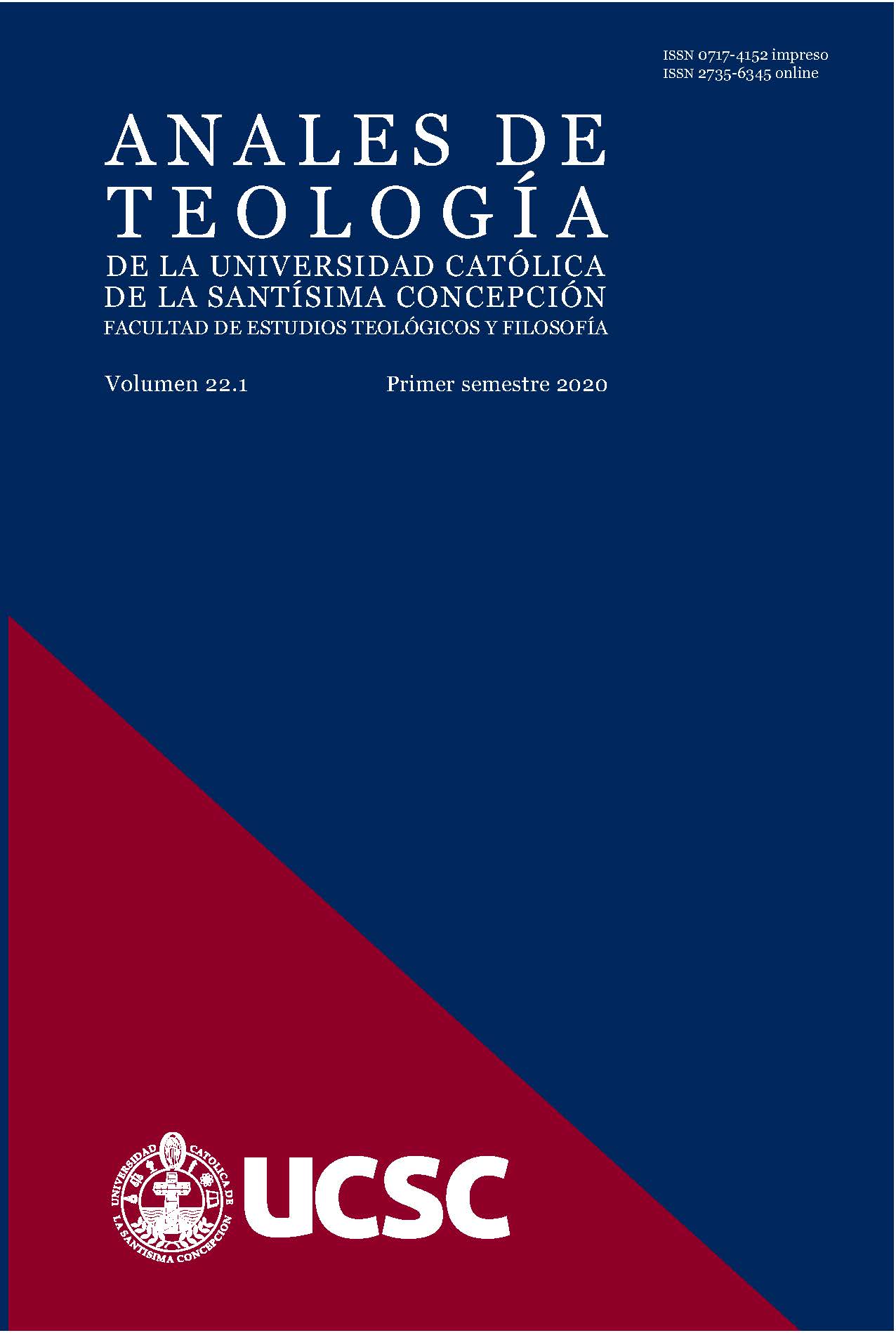					View Vol. 22 No. 1 (2020): Anales de Teología | Enero - Junio 2020
				